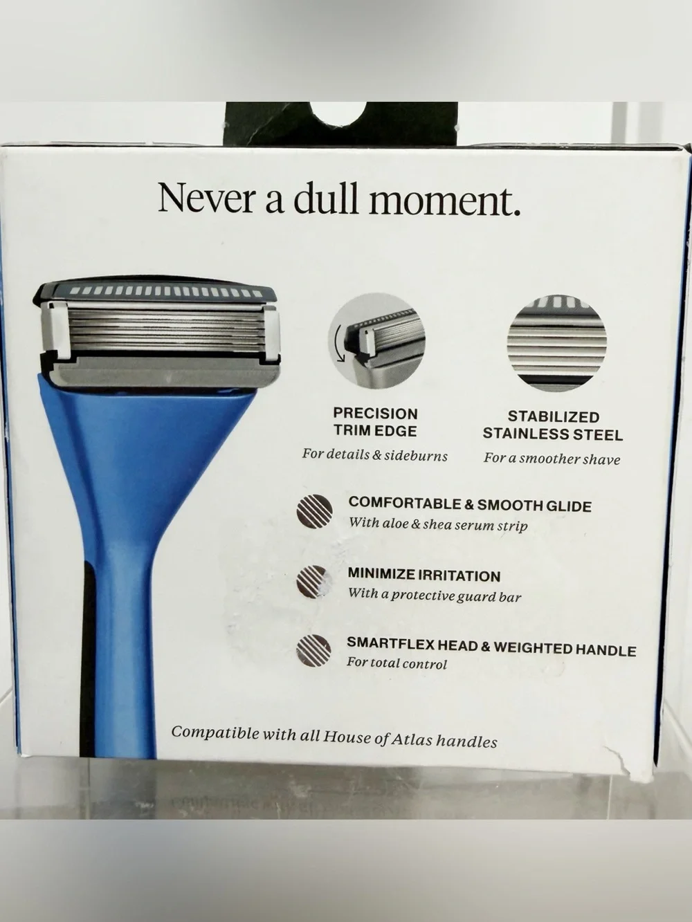 8 Count ~ House of Atlas 5 Blade Razor Refills Stainless Steel ~ New in Box